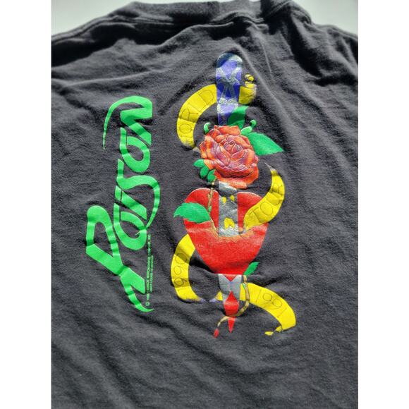 Poison Flesh and Blood Tour T-Shirt Vintage Single Stitch Size XL Double Sided - Picture 5 of 7